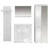 VCM ebuy24 Garderobe | Kleiderhaken, Garderobenaufstellung B weiss, weiss hochglanz.