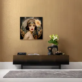 Kare Glasbild Muse Art Nouveau 100x100cm",