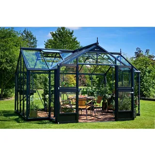 Juliana Gewächshaus Orangerie 15,1 m2 3 mm Sicherheitsglas Anthrazit/Schwarz