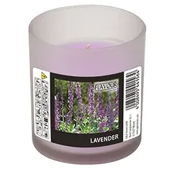 Papstar Duftkerzen im Glas, Lavendel, Ø 70 mm · 77 mm, "Flavour", 6 Stück