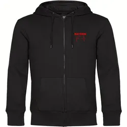 multifanshop Kapuzen Sweatshirt Jacke - Bayern - Herzschlag - Druck rot - Sweat