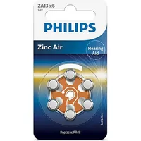 Philips Blister 6 Zink-luft ideal für Hörgeräte (pr48), 1,4v, 280 mAh,