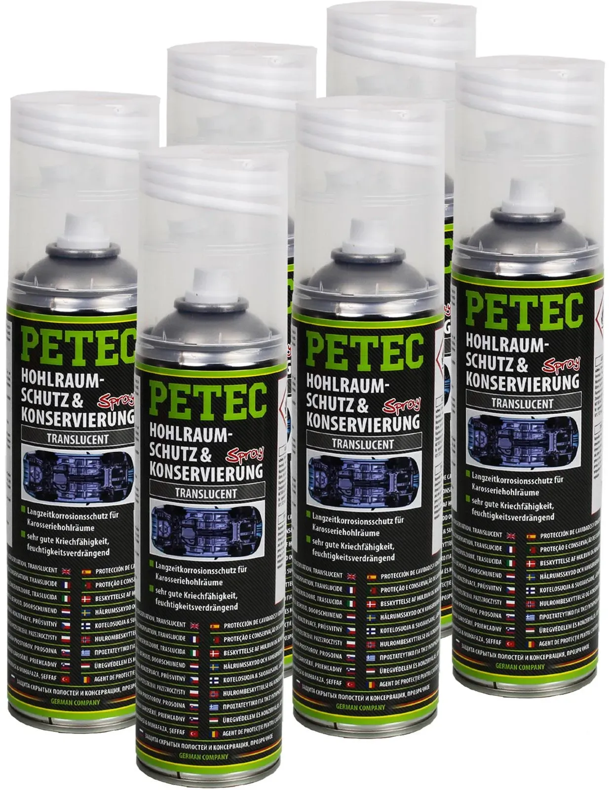 6x Petec Hohlraumschutz & -konservierung 500 Ml Transculent Korrosionsschutz: Art.-nr. 73550