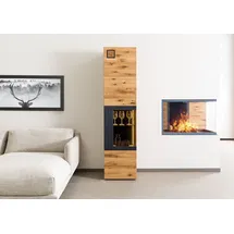 MASSIVMOEBEL24.DE Vitrine Kitzbühel 50 x 43,5 x 204 cm Schwarz