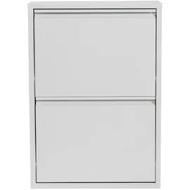 [en.casa] Sokndal 50 x 71 x 15 cm Schuhkipper Metall / weiß