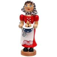 Dekohelden24 Räucherfrau, ca. 18 cm, Kloßfrau Rot