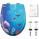 Woltu WC Sitz Duroplast Fische
