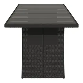 vidaXL Gartentisch mit Glasplatte 240 x 90 x 75 cm Schwarz