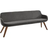 Musterring Essbank MUSTERRING "Tavia", grau (anthrazit, wild, nussbaum), B:200cm H:87cm T:66cm, 100% PES, Sitzbänke, Essbank, Stativgestell Wildnussbaum massiv geölt, Breite 180, 200 oder 220 cm