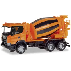 Scania CG 17 6x6 Betonmischer LKW orange Modell von herpa 1:87