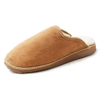 Reissner Lammfelle | Pantoffel ZYPERN | Veloursleder | echtes Merino Lammfell | Camel Hellbraun 47 - 47 EU