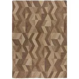 KADIMA DESIGN Wollteppich geometrisch Braun, 120 x 170 cm - ESK Kadima Design
