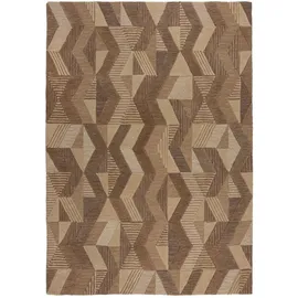 KADIMA DESIGN Wollteppich geometrisch Braun, 120 x 170 cm - ESK Kadima Design