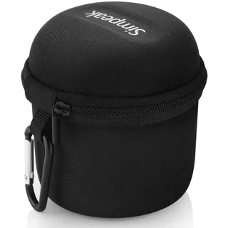 Simpeak Bluetooth Lautsprecher Tasche, Tragen Fall Tasche Case mit Silber Karabiner Kompatibel für Anker SoundCore Mini/Mini 3, Kompatibel für August MS425 Mini Bluetooth Lautsprecher, Schwarz