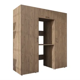 roomartstore.de Duo-I Hochschrank 187 cm Weiß Holz, Spanplatte