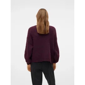 Vero Moda Strickjacke VERO MODA "VMMAYBE LS OPEN CARDIGAN GA REP", Damen, Gr. M, winetasting, Strick, Obermaterial: 100% Polyester, unifarben, loose fit hüftbedeckend, ohne Ausschnitt, Rippbündchen, Strickjacken Strickjacke