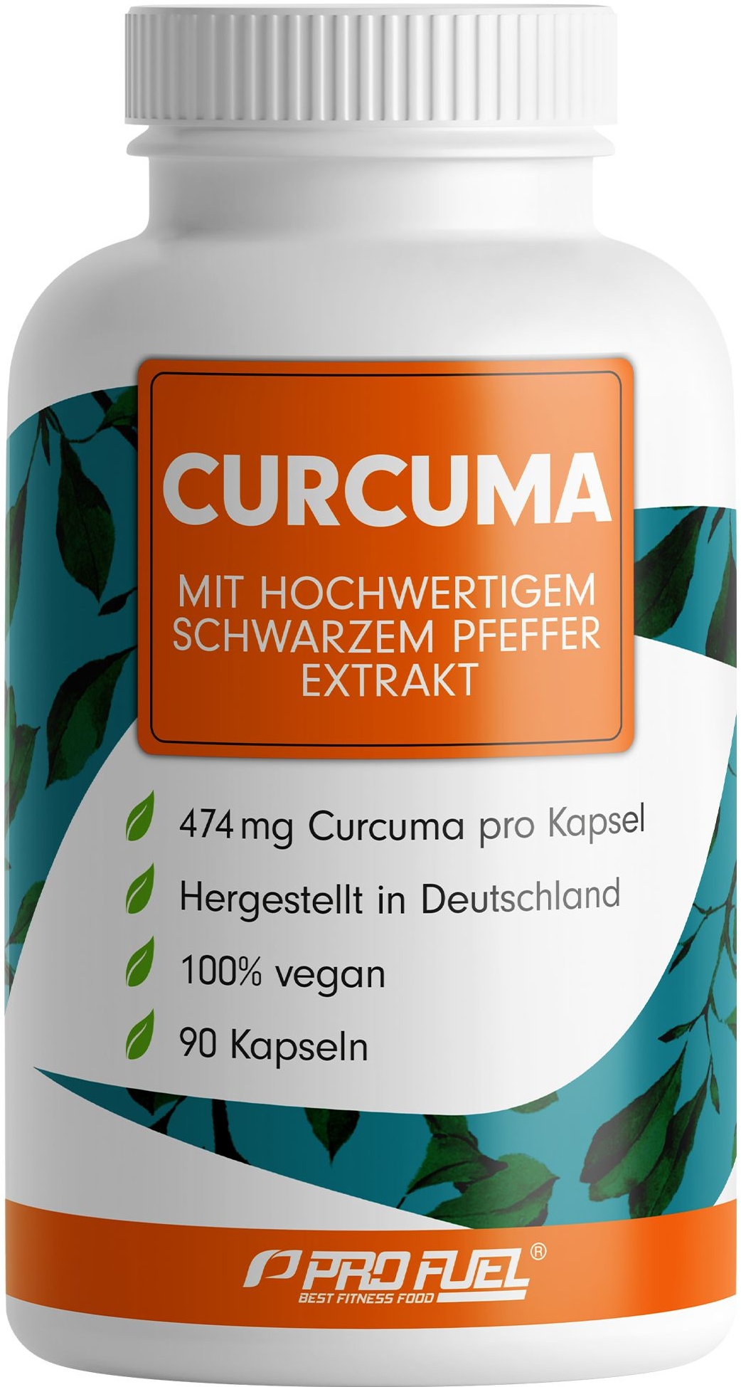 ProFuel - Curcuma Kapseln mit 474mg Curcuma-Extrakt pro Kapsel, davon 450mg wertvolle Curcuminoide 90 St