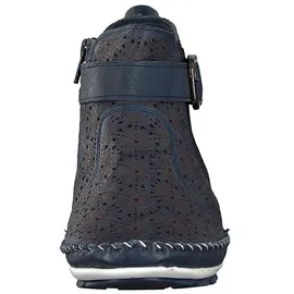 Gemini Damen Stiefelette Leder Cutouts floral Muster 382019-19, Größe:38 EU, Farbe:Blau - Blau - 38