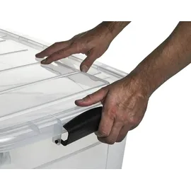 logiplast gmbh Aufbewahrungsboxen Set 21 Ltr. + 32 Ltr. + 55 Ltr. 3-tlg. transparent