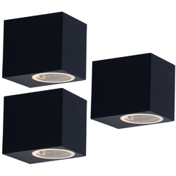 3er Set LED Außen Strahler ALU Wand Lampen Haustür Fassaden Down Beleuchtung Spot Leuchten schwarz