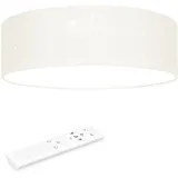 Navaris LED Deckenleuchte 40cm - Dimmbar Farbtemperaturwechsel Fernbedienung - 22W Stoff Beige Sternenhimmel - Wohnzimmer Lampe Schlafzimmer Deckenlampe Lampe Decke