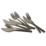 Echtwerk Pizzabesteck-Set, Pizzaset, Steakbesteck, Essbesteck 8-teilig für bis zu 4 Personen, Mit 4 Pizzamessern und 4 Pizzagabeln aus Edelstahl, Black-Edition, EW-PK-2208S