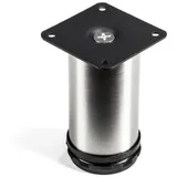 SO-TECH® Möbelfuß 4er-SET JIM Bettfuß echt Edelstahl Ø 50 mm / Höhe: 100 mm, hohe Belastbarkeit durch extra starke Rohrwandung silberfarben