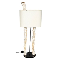 Levandeo® Stehlampe, Stehlampe Höhe 95cm Treibholz Stehleuchte Holz Lampe Teakholz Weiß Braun Deko