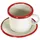 Ibili Mug with Plate of Enamelled Steel in White/red, 8.5 x 8.5 x 7 cm