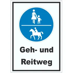 Aufkleber Geh- und Reitweg A1 (594x841mm)