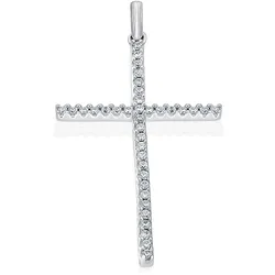 Ketten-Anhänger ONE ELEMENT "0,15 ct Diamant Brillant Anhänger aus 585 Weißgold", silber, Schmuckanhänger, Damen, 0.15 ct mit Diamant, Weißgold 585-Diamanten, Weißgold 585, Diamanten, Damen Gold Schmuck