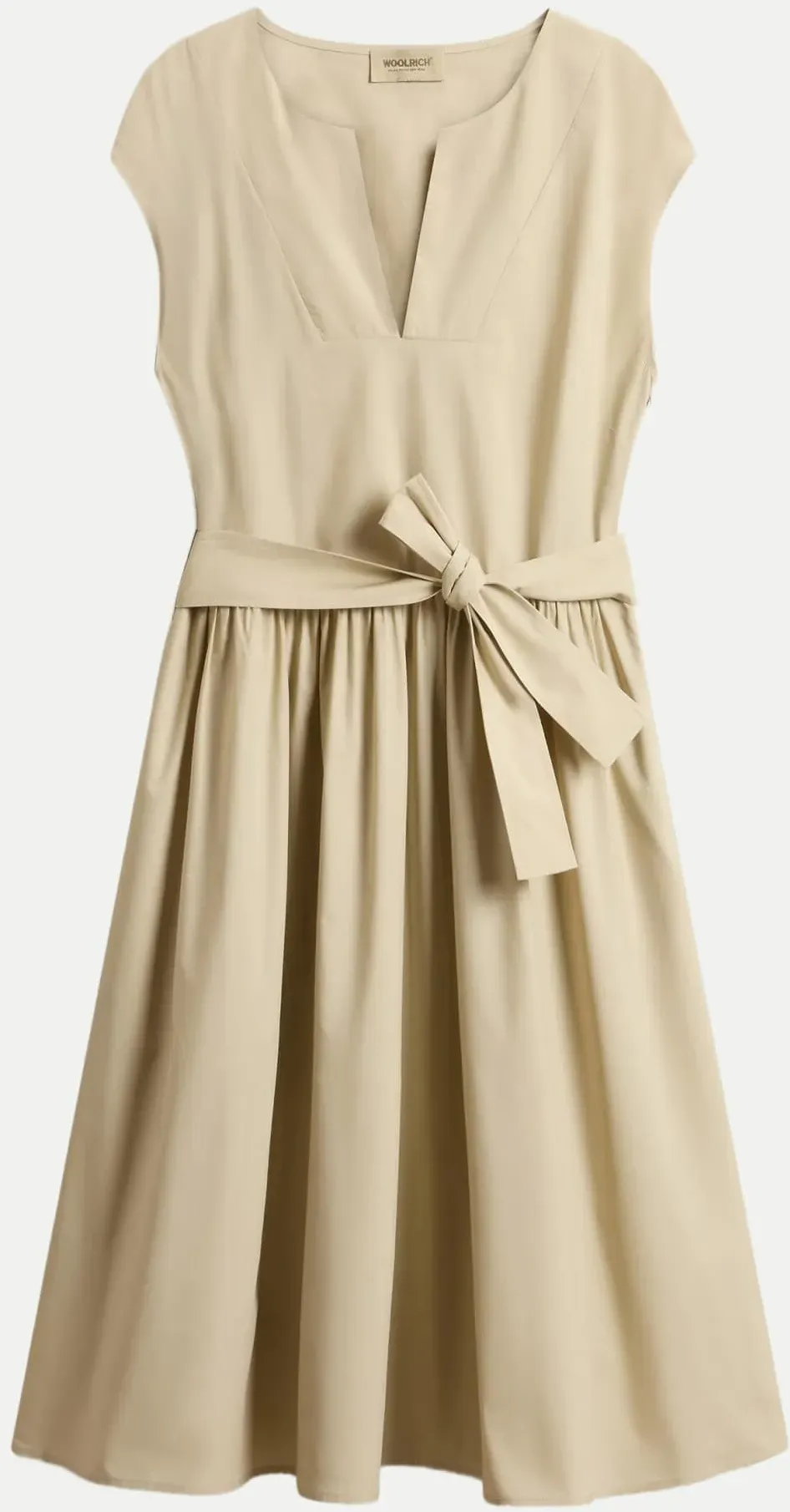 Kurzes Kleid aus Popeline Beige S