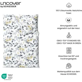 SCHIESSER Florina Floral Weiß 135 x 200 cm + 80 x 80 cm