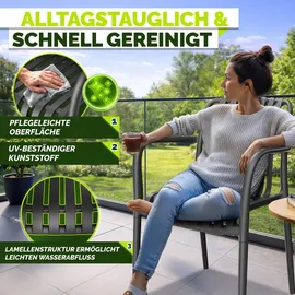 tillvex Gartenstuhl 4er Set 120 x 120 x 120 cm schwarz