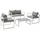 Happy Garden Gartenmöbel Ibiza aus grauem Stoff 4-sitzer - Weißaluminium