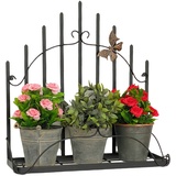 DanDiBo Ambiente Wandblumenhalter Metall Schwarz 50 cm Wandregal 96237 Blumenständer Blumenregal Wandtopfhalter