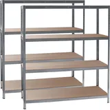 Wiltec Set 2x Schwerlastregal anthrazit 160x60x180cm Steckregal Werkstattregal