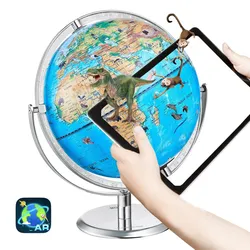 VEVOR Lernglobus 254 mm, interaktiver AR-Weltglobus mit AR Golden Globe APP, LED-Nachtbeleuchtung, 720°-Drehung, STEM-Spielzeuggeschenke für Kinder, kompatibel mit Android- oder iOS-Geräten (Sprache: Englisch)