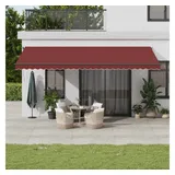 vidaXL Markise Automatisch mit LEDs Weinrot 600x300 cm