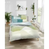 Bettwäsche KAEPPEL "Linear", grün (smaragd), B/L: 135cm x 200cm, 1 Stk., 1 Stk., Mako-Satin, B/L: 80cm x 80cm, 2 Stk., Mako-Satin, Obermaterial: 100% Baumwolle, Bettwäsche, Bettwäsche