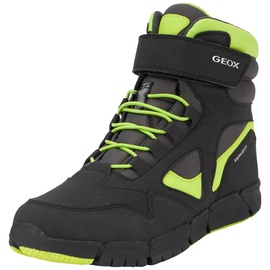GEOX J FLEXYPER Boy B ABX Ankle Boot, Black/Lime, 36 EU
