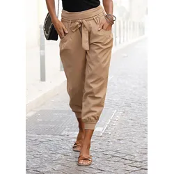 Strandhose, aus Leinen-Mix, Leinenhose, Sommerhose, Strandmode, Gr. 38 - N-Gr, taupe, , 144700-38 N-Gr