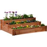 Dobar Pflanzkastentreppe 110 x 88 x 36 cm braun