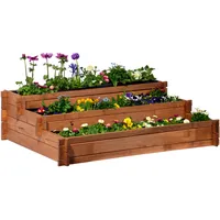 Dobar Pflanzkastentreppe 110 x 88 x 36 cm braun