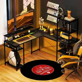 Homcom Eckschreibtisch Spanplatte, Metall