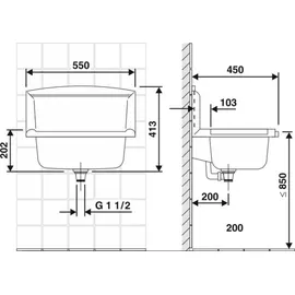 Marley Multi Funktionsbecken 55 x 45 cm weiß (305455)