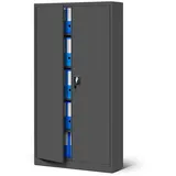 Jan Nowak Aktenschrank Metall Büroschrank abschließbar 90 cm JAN 4 Böden Stahl (Pulverbeschichtet 0,6 mm Wandmontage möglich PZH-zertifiziert) Ordnerschrank 50 Ordner Schloss 2 Schlüssel robust 13 Farben bunt