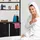 Relaxdays Wäschekorbregal, 2 ausziehbare Fächer, HBT: 162x80x34 cm, Ablagen, Wäschesammler, Wäscheablage, schwarz/braun