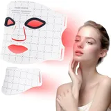 TaFoyu LED Rotlichtlampe Gesicht, Nahinfrarotlicht + 7 Farben LED Rotlichtlampe Gesicht, Anti-Aging/Akne, Aufhellung, Faltenbehandlung, Pflegegerät und Schön für alle Hauttypen (Weißes Set)