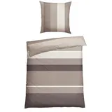 SCHIESSER Endy Stripes Gestreift Grau 135 x 200 cm + 80 x 80 cm